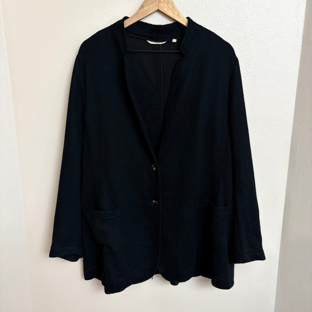 Soft Surroundings Blazer 3X Black TexturedOpen Front Cardigan Jacket Academia